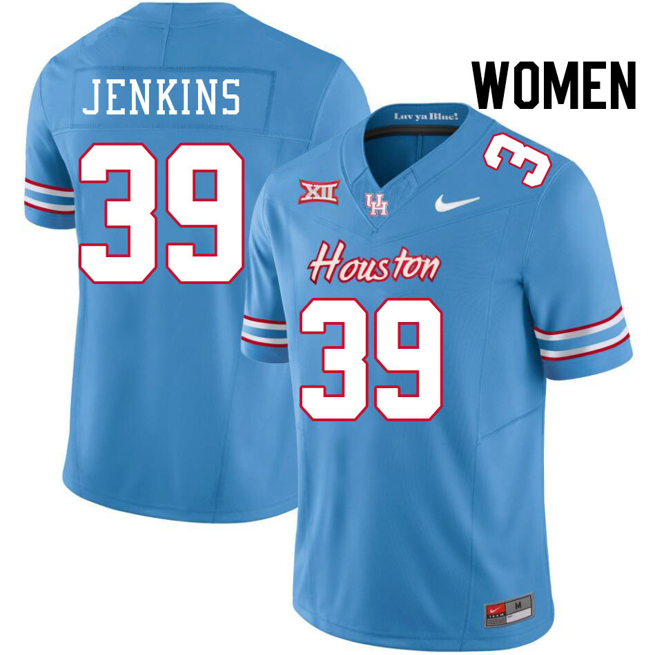 Women #39 Carter Jenkins Houston Cougars College Football Jerseys Stitched-Oilers